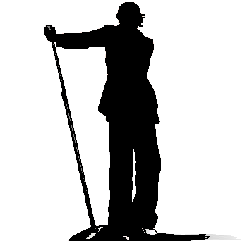 A silhouette of a singer.