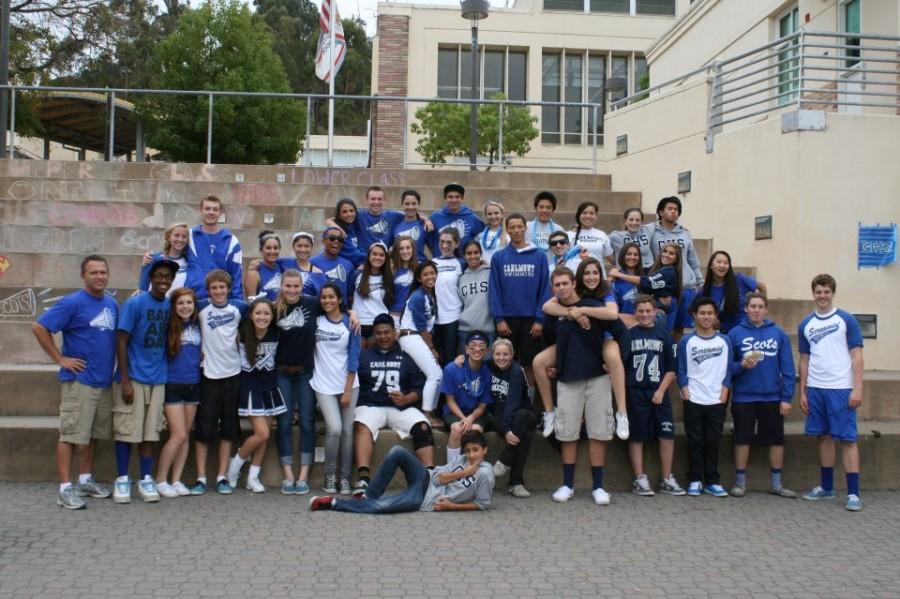 The current ASB class showing off their school spirit.