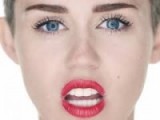 Shot of Cyrus during the music video for Wrecking Ball