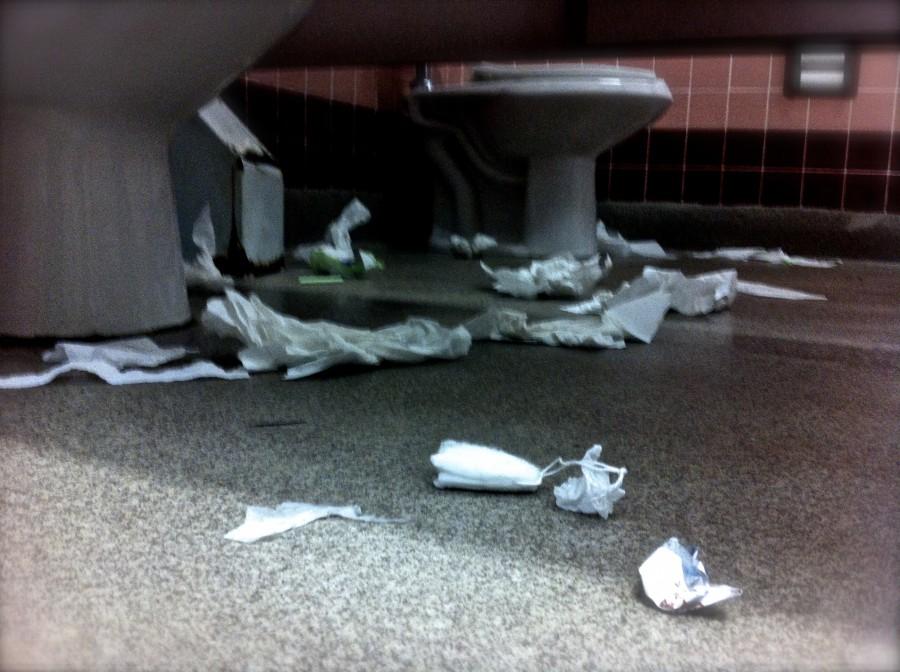 Watch your step in C hall bathroom; something lurks around every corner. 