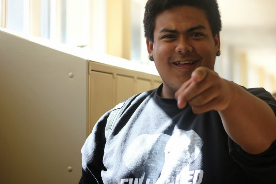 During passing period, Tristan Gasperian always makes sure to strike a pose. 