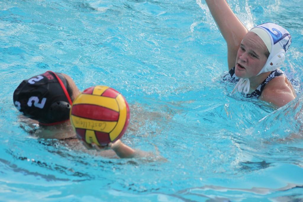 Junior Lauren Racioppi attempts to steal a pass during the Lady Scots loss to Castilleja.