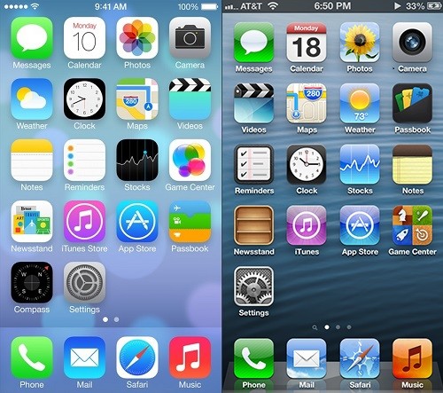iOS 7 vs. iOS 6
