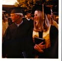 Linda Garvey, right, at her high school graduation in Southern California
