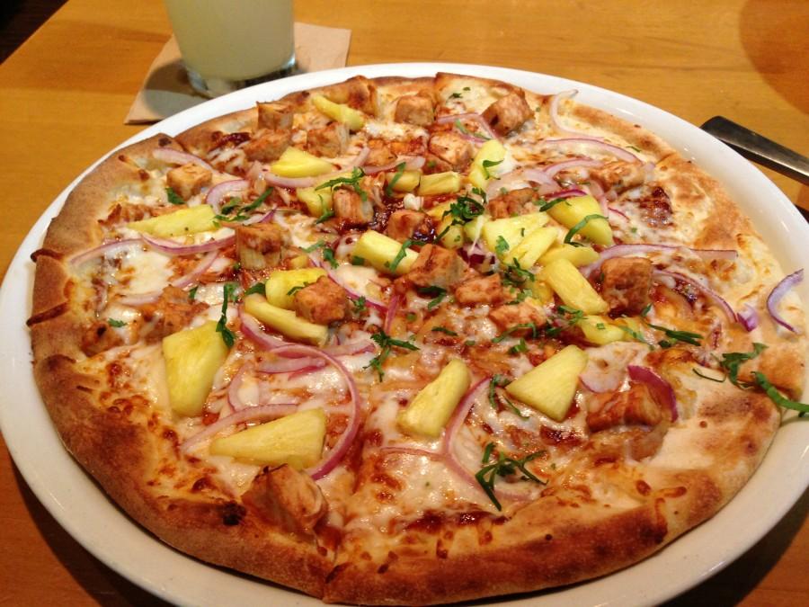 The+Hawaiian+BBQ+Chicken+Pizza+was+a+delicious+combination+of+pineapple%2C+chicken%2C+and+barbecue+sauce.