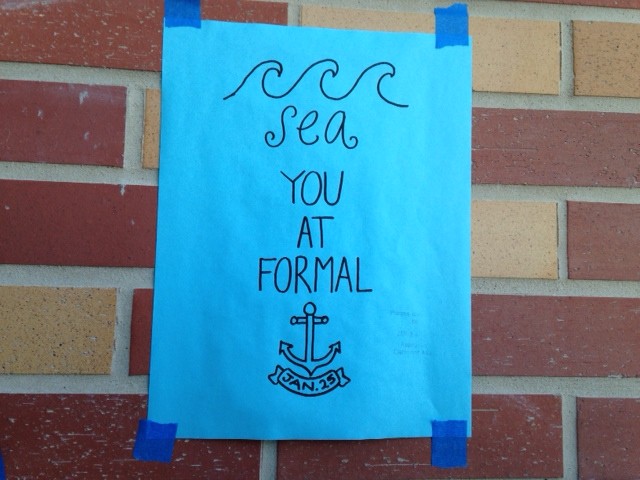 Winter Formal promotion signs can be found all around the Carlmont High campus.