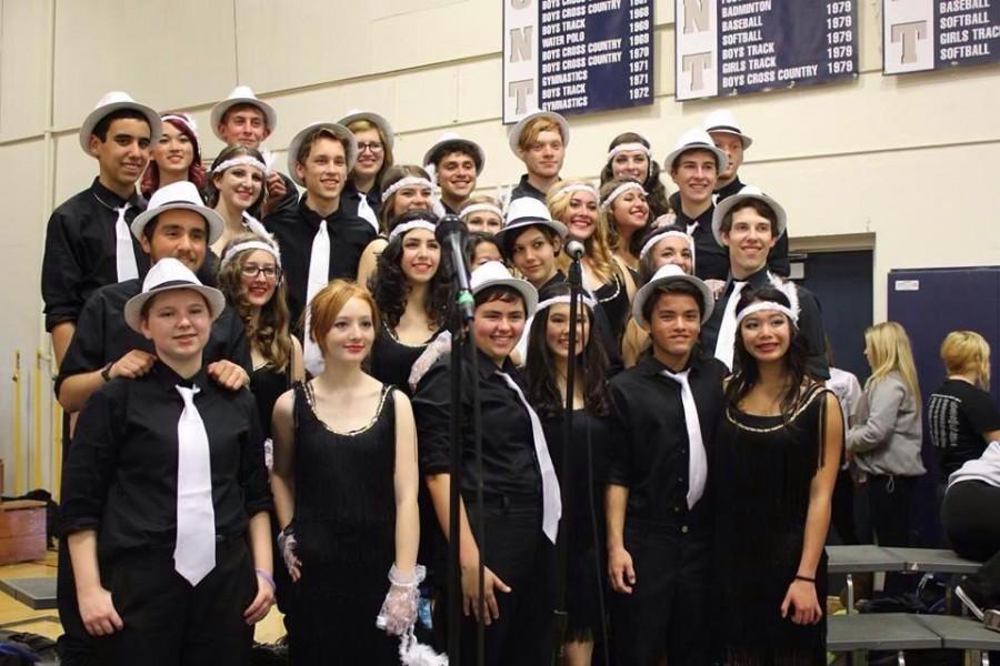 The swing club dressed as flappers at this years Heritage Assembly. Photo credit to Chrissy Manthey-Klups.