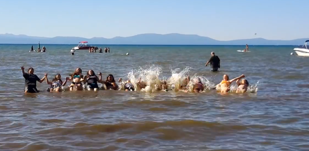 Castro's hockey team puts a Lake Tahoe spin on the ALS Ice Bucket Challenge to conserve water.