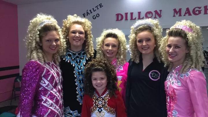 McDowell and her dance team after her recent Irish dance competition. 