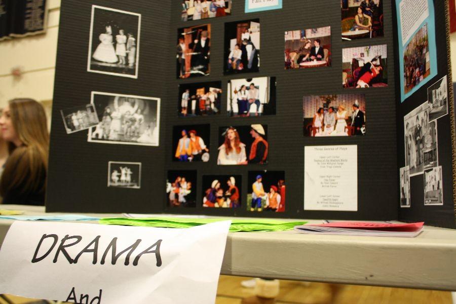 An array of drama performances are on display for students to see. 