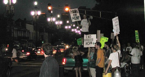 New Orleans, 2002. Protesters rally to end marijuana prohibition on Rampart Street.