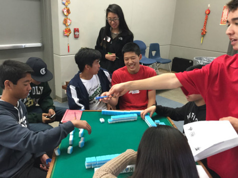 Students gather at this station to play the traditional Chinese game of Mahjong.