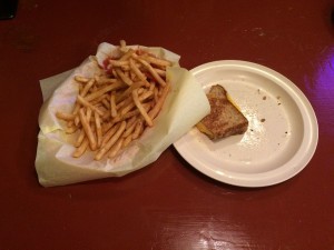 One option of food at Canyon Inn is their delicious grilled cheese and thin cut, crispy french fries.