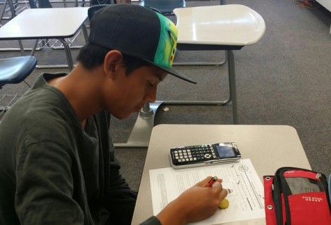 Freshman William Castro-Ramirez attends his first math contest.