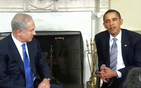 The President talks with Israel Prime Minister Netanyahu about Palestinian militarism.