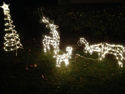 Christmas lawn decorations are a common way to show holiday spirit.