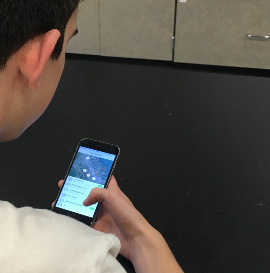 Sophomore Austin Leary tracks his friends and family using the Find My Friends app.