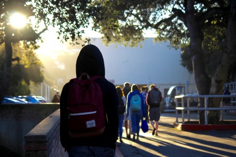 A student arrives to school at 7:45 to arrive to classes by 8:00 a.m.