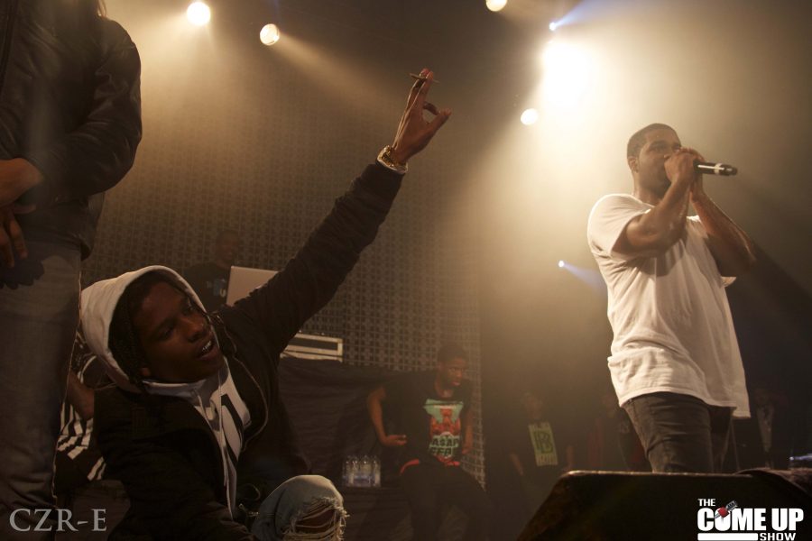 ASAP Ferg performs in front of yelling fans.