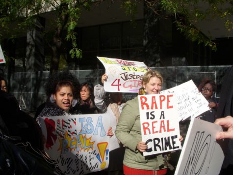 Women protest a rape case in New York City. The case of Brock Turner is not the first controversial rape case in the United States.