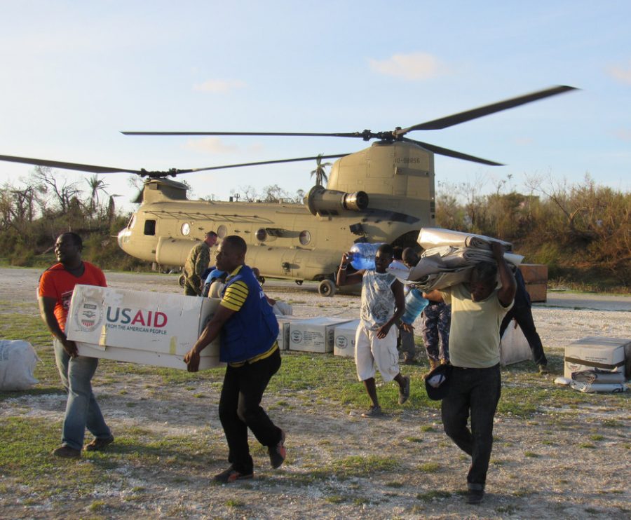 Joint Task Force Matthew distributes relief supplies to hurricane-stricken areas. 