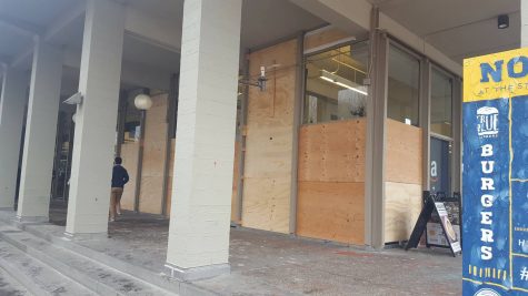 Black bloc anarchists broke the glass windows of the MLK Jr. building during the protest on Feb. 2, and damaged other nearby properties. Many protestors argued that Milo Yiannopoulos would give hate speech instead of free speech. 