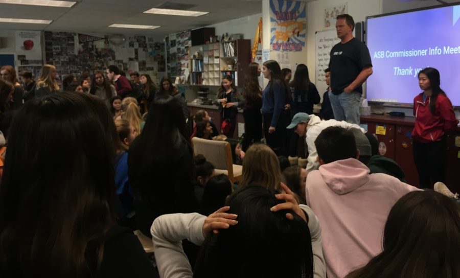 Jim Kelly gets the attention of students attending the ASB commissioner meeting on Feb. 27.