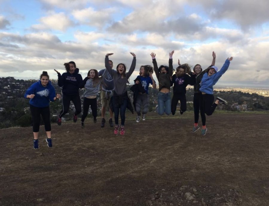 A group of leadership students hiked up to the hills above Carlmont for IMPACT Clubs first meeting.