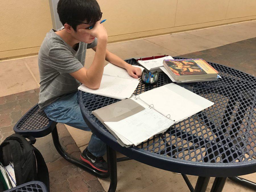 Cody Vo does homework for multiple classes with little sleep due to Daylight Saving Time.