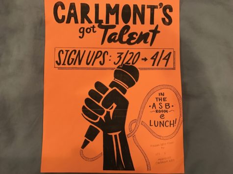 Flyers by ASB promote Carlmonts Got Talent throughout the hallways.