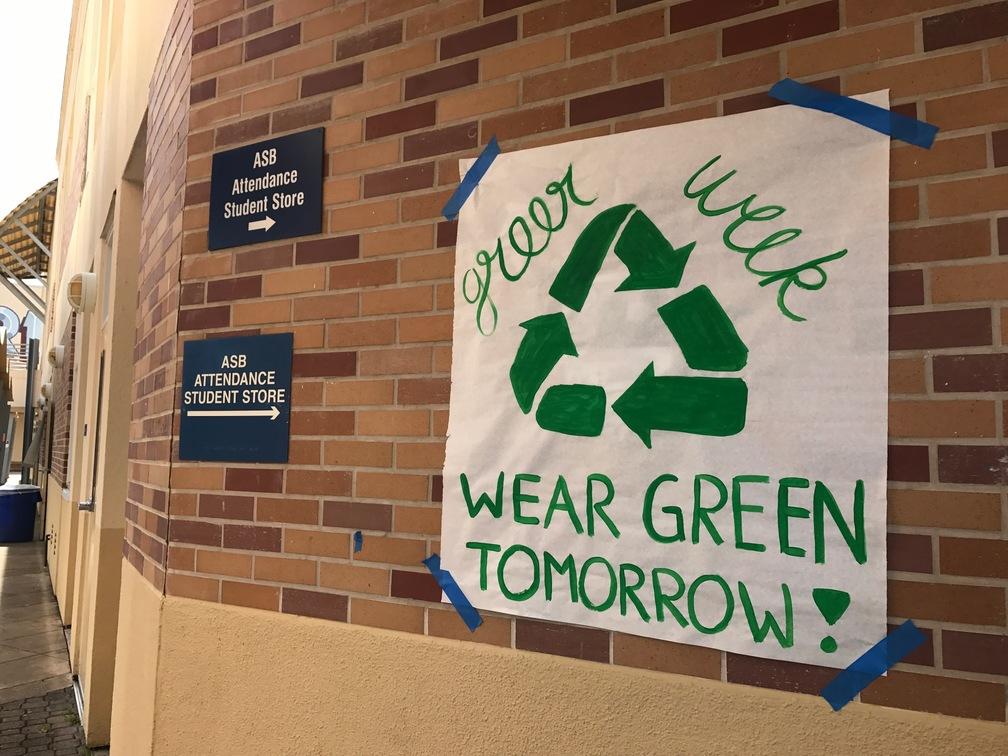 Students+participating+in+the+planning+and+execution+of+Green+Week%2C+which+took+place+from+April+24-April+26%2C+hung+posters+around+Carlmont%2C+encouraging+students+to+go+green.