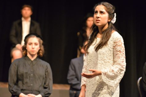 Salma Sebt, a junior, played Emily in the Spring Play, “Our Town,” by Thornton Wilder. She said, “The viewpoints that people have on life are different and there’s certain parts of life that we can’t go back on because, well, the past has happened and life just goes on.