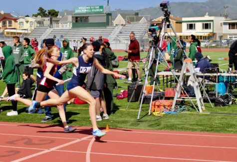 Carlmont sprints past other school teams in order to win the race.