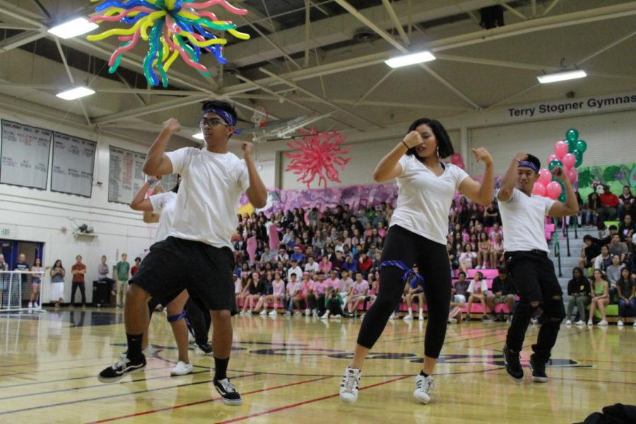 Hip hop club hypes up the audience during their performance 