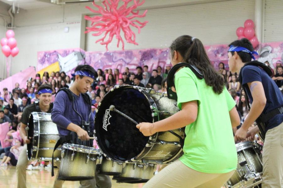 Drum+line+performs+as+one+of+acts+at+the+homecoming+assembly%2C+which+is+one+of+many+activities+ASB+puts+on.