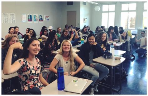 Feminist Club gathers for their first meeting in D8 on Sept. 8. The group talked about their goals for this year and why feminism is important today. Ive always been so inspired to teach others about feminism, said Vice President Azucena Duran.