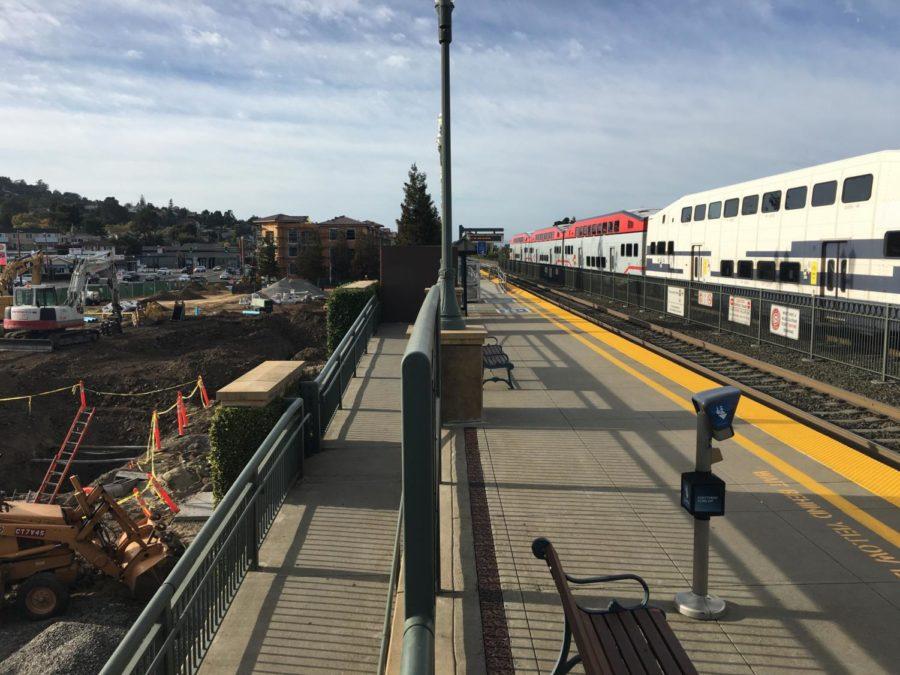 Construction alongside San Carlos train station complicates passenger commutes.