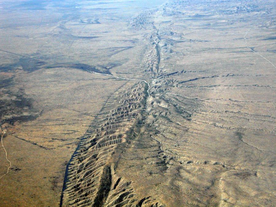 The San Andreas fault is where many minor earthquakes happen and where a major earthquake could occur in the future. 