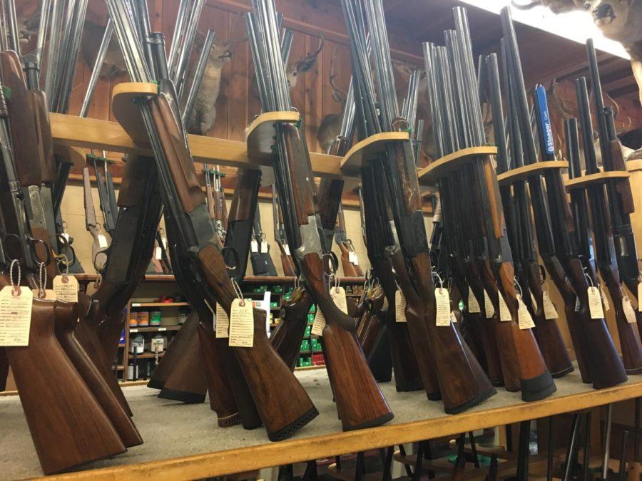 Guns on display at Imbert and Smithers.