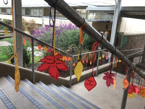 On Nov. 20, paper leaves decorated stairways on the Carlmont campus.