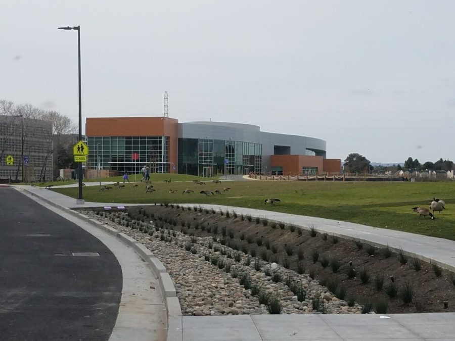 The new Design Tech campus can be seen as one drives down the road to Oracle.