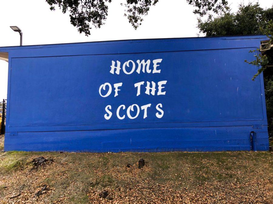 Located by the football field on a shed, this mural helps spread school pride. Kyle Dimick, a member of ASB, said, Its funny how something so simple can actually attract more people to the Screaming Scots section. I think that by having this mural, people who are standing there know that that is where they are supposed to be. 