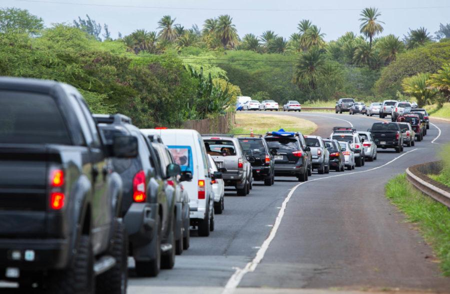 Traffic in Hawaii built up during the false missile alert.