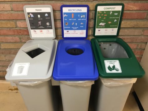 New tri-bin sets can be found throughout the hallways of Carlmont High School.
