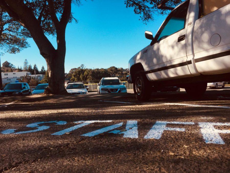 Eight parking spaces in the senior parking lot are now reserved for staff members.