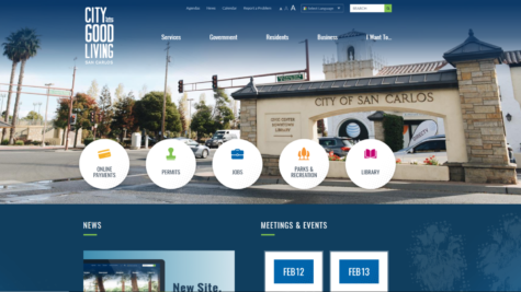The new face of the San Carlos city website.