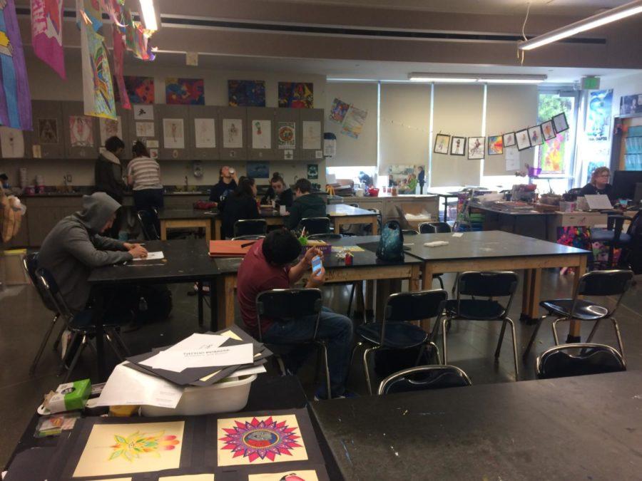 Students express their artistic ideas in Art Club.