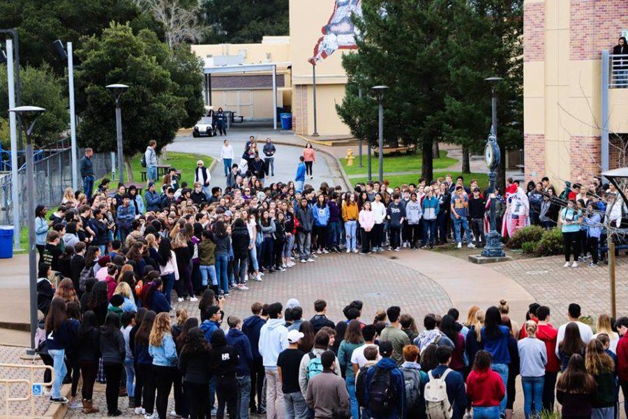 On March 14, 2018, Carlmont students walked out of class in solidarity with gun violence victims and survivors. 