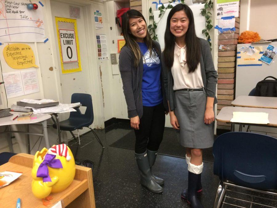 Vienna Huang dresses up as English teacher Tiffany Jay on Friday for Dress up as Your Teacher Day.