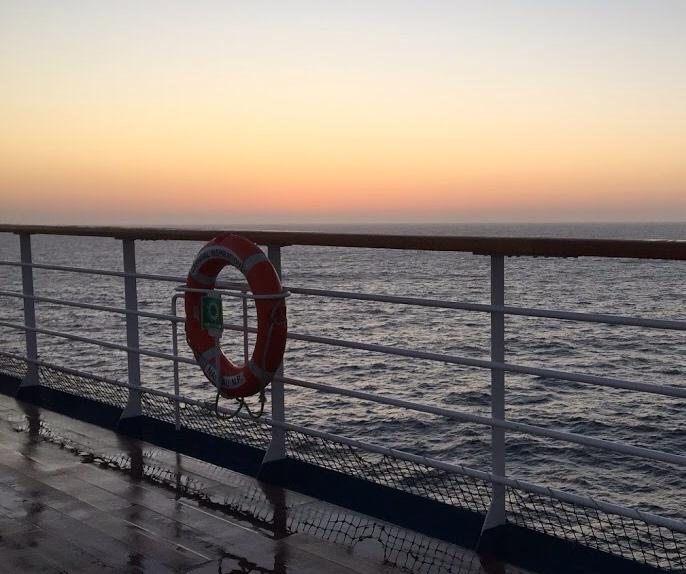 Students experience calm waters on board the cruise ship.